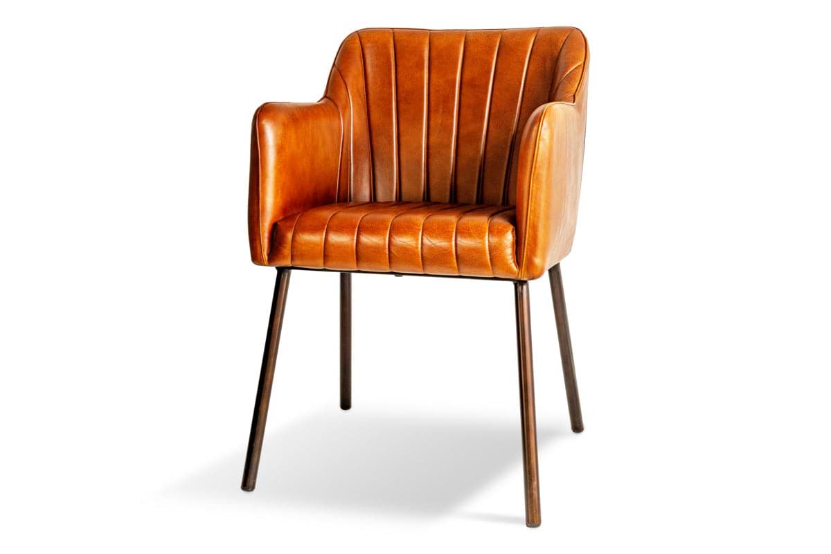 Lal Leather Armchair - Aged Tan-SEATING-Nkuku