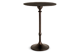 Lahar Cast Metal Tall Side Table - Aged Black-TABLES-Nkuku