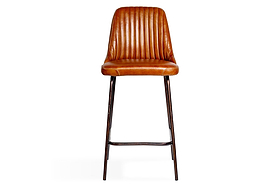 Harsha Leather Counter Chair - Aged Tan-SEATING-Nkuku