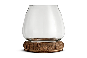Ika Mango Wood & Recycled Glass Lantern - Natural & Clear-CANDLES HOLDERS & LANTERNS-Nkuku