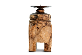 Rana Reclaimed Candle Holder - Reclaimed Wood & Iron-CANDLES HOLDERS & LANTERNS-Nkuku