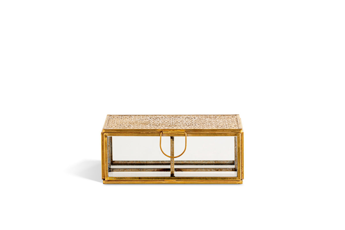 Kijang Jewellery Box - Brass & Clear-GIFTING-Nkuku