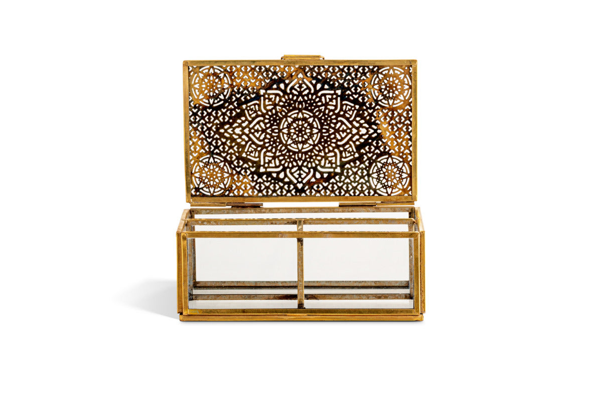 Kijang Jewellery Box - Brass & Clear-GIFTING-Nkuku