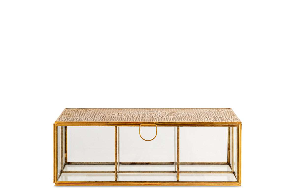 Kijang Jewellery Box - Brass & Clear-GIFTING-Nkuku