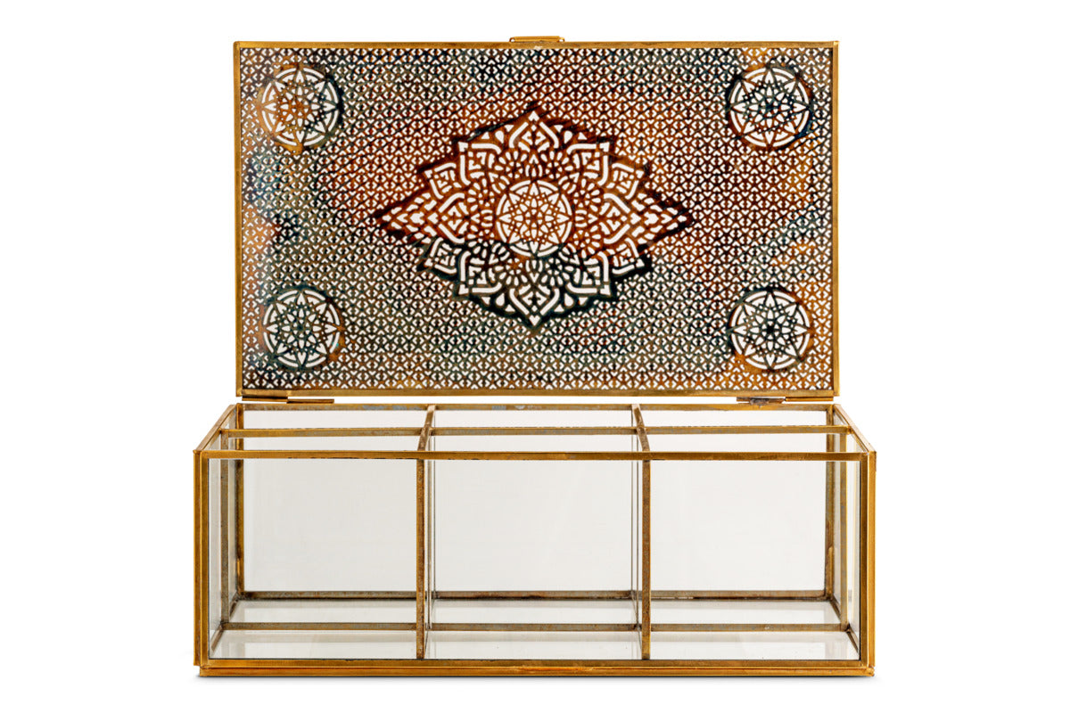 Kijang Jewellery Box - Brass & Clear-GIFTING-Nkuku