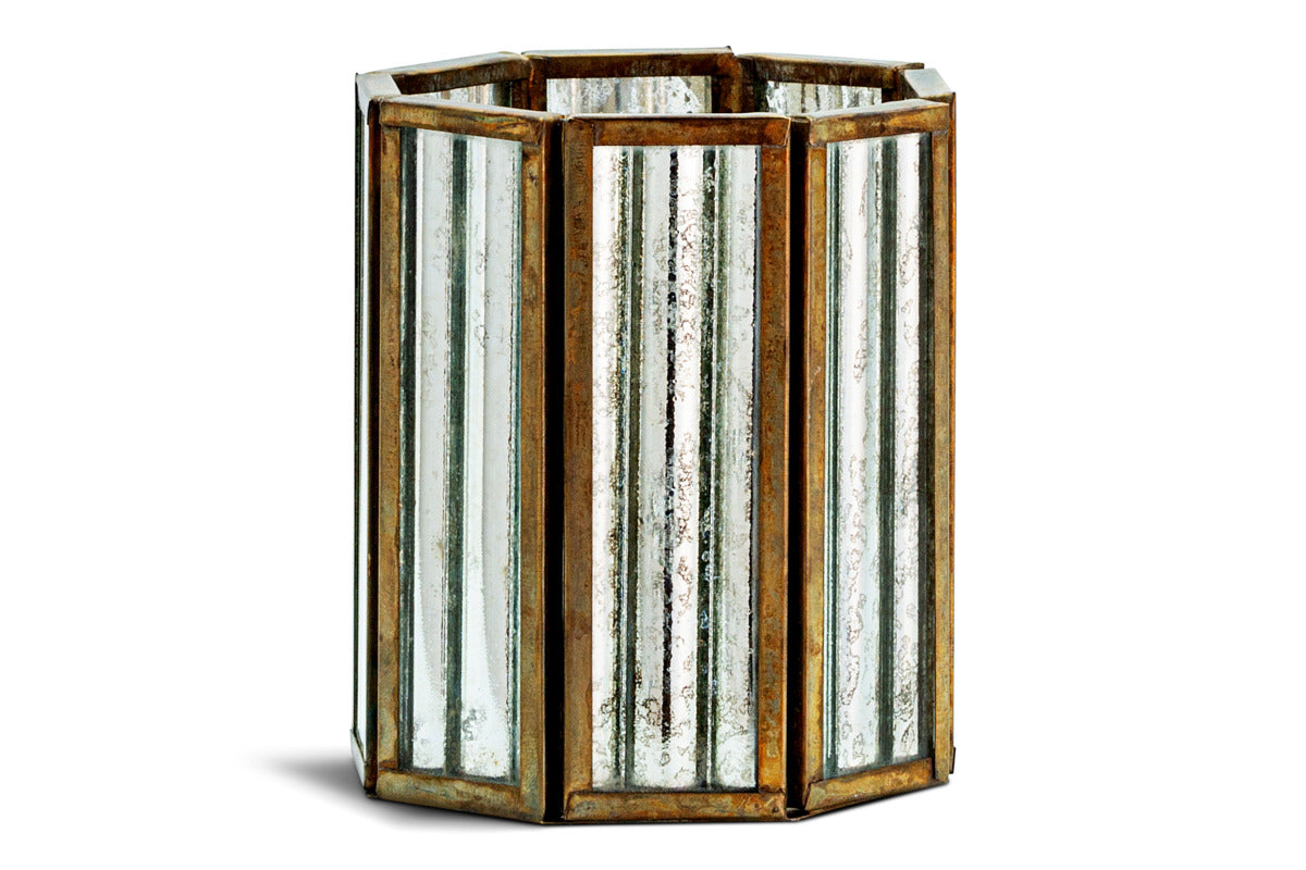 Tyma Tealight Holder - Brass-CANDLES HOLDERS & LANTERNS-Nkuku