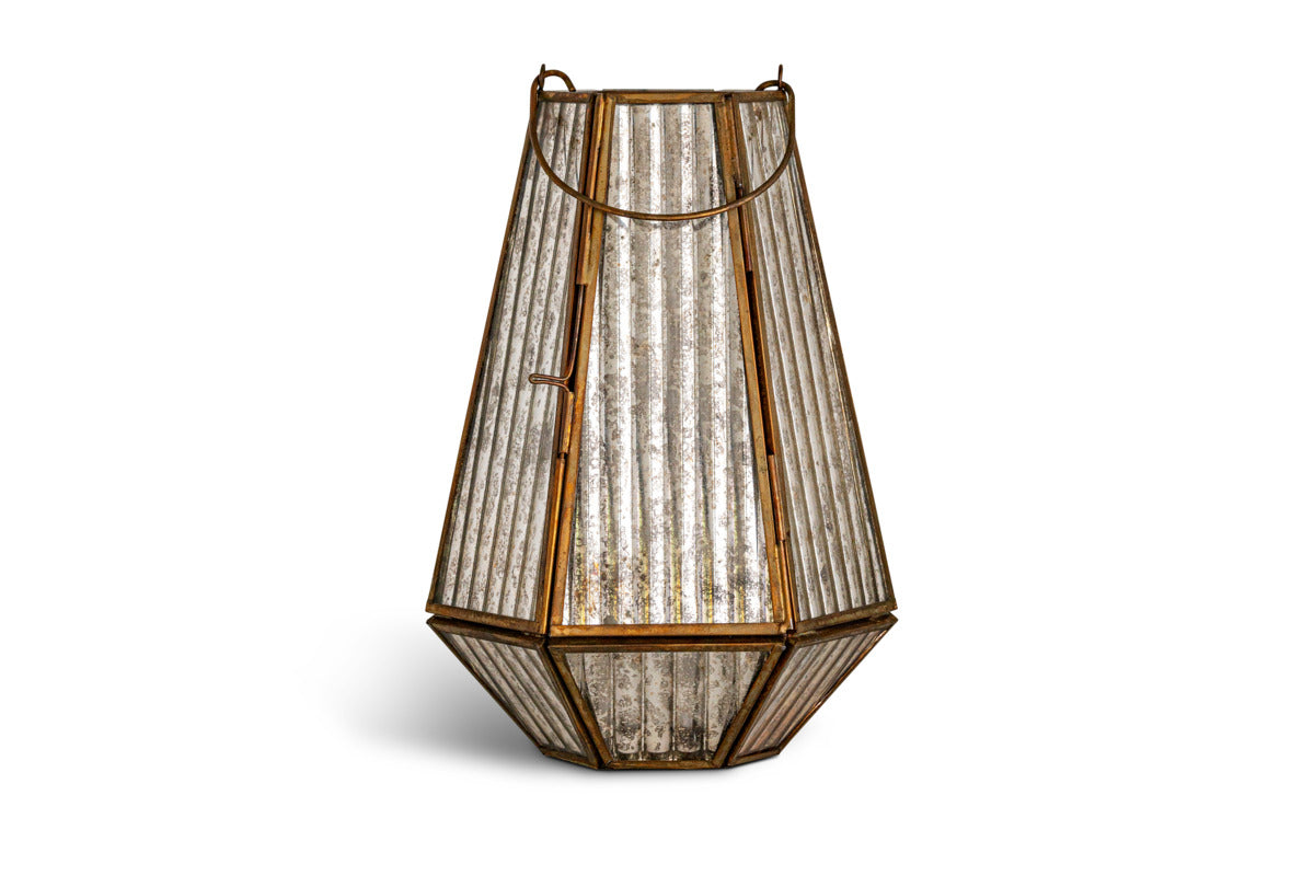 Igbo Lantern - Brass & Clear-CANDLES HOLDERS & LANTERNS-Nkuku