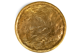 Oorja Round Tray - Brass-DECORATIVE ACCESSORIES-Nkuku