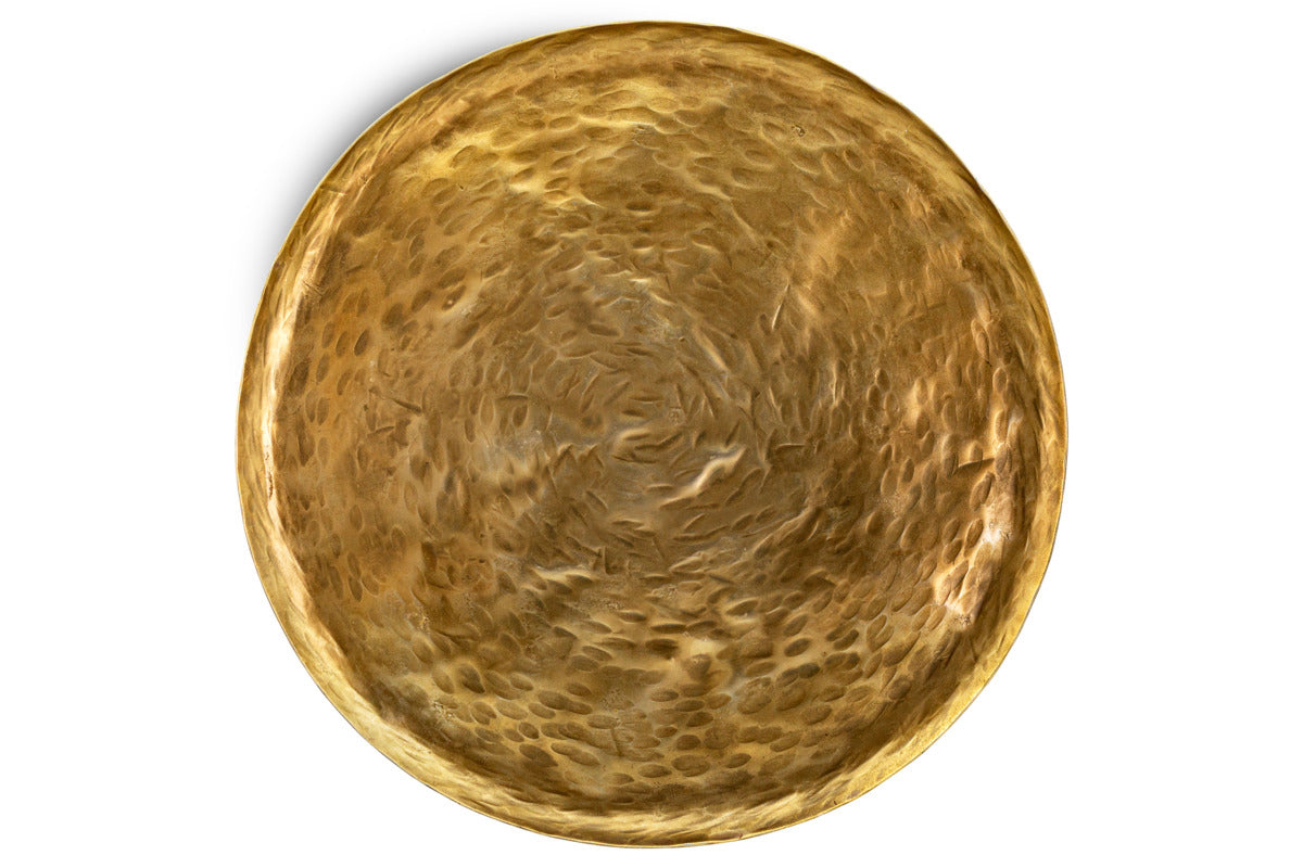 Oorja Round Tray - Brass-DECORATIVE ACCESSORIES-Nkuku