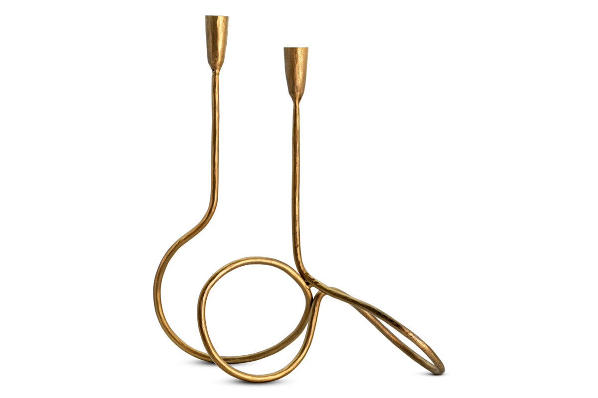 Ayee Twisted Candle Holder - Brass
