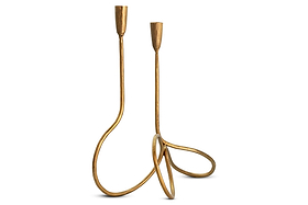 Ayee Twisted Candle Holder - Brass