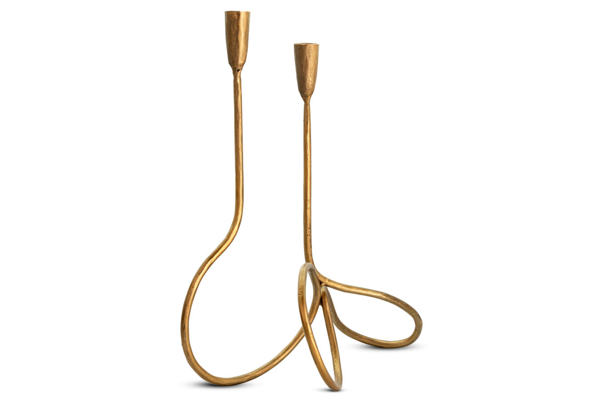 Ayee Twisted Candle Holder - Brass