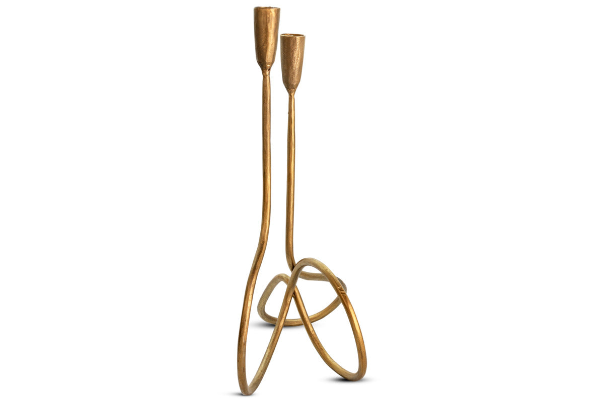 Ayee Twisted Candle Holder - Brass