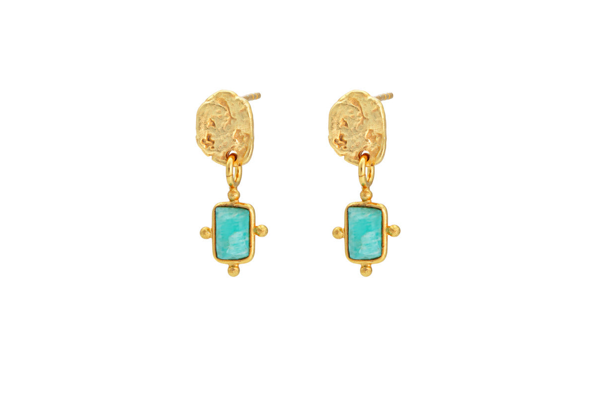 Ebbe Amazonite Earrings - Gold