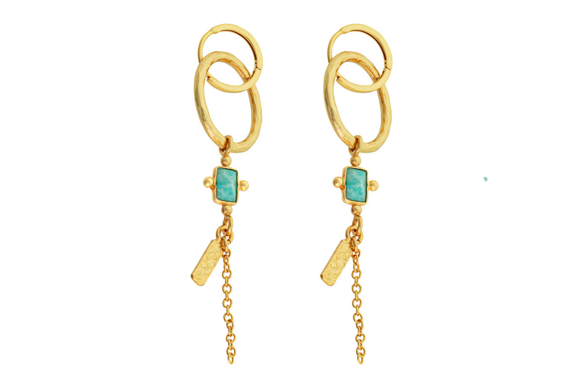 Tumari Amazonite Earrings - Gold