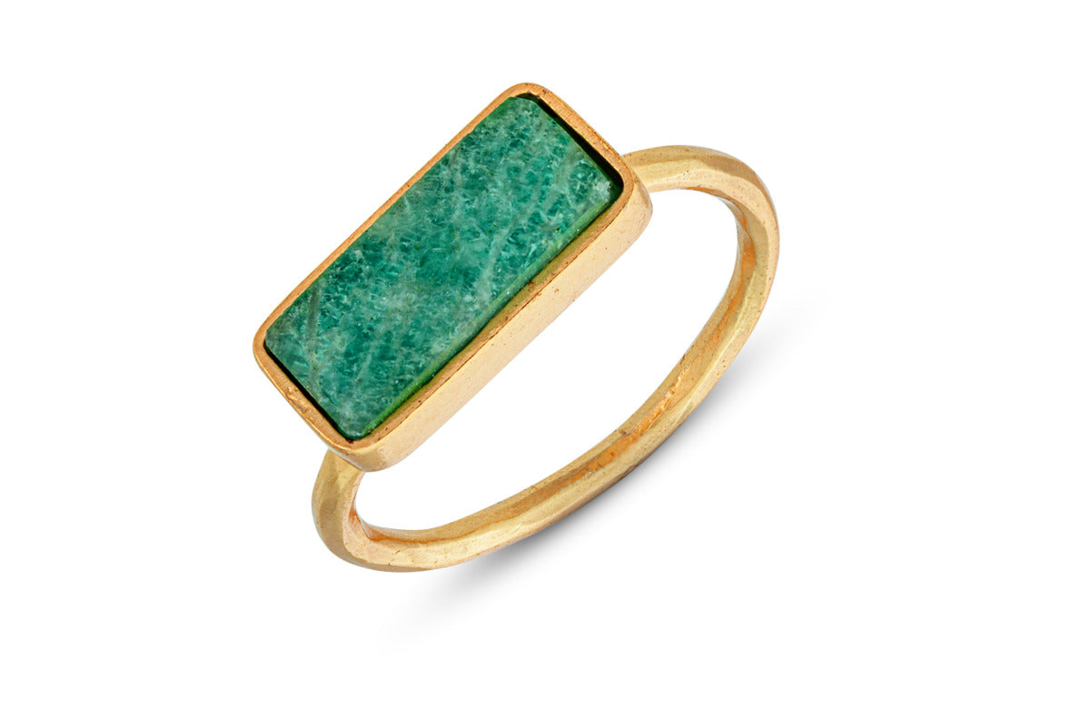 Damaia Amazonite Ring - Gold