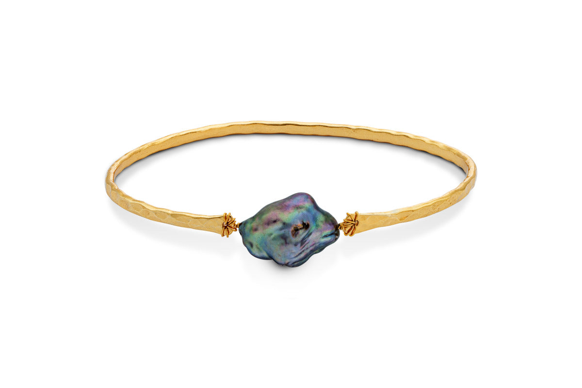Parahu Grey Pearl Bracelet - Gold-GIFTING-Nkuku