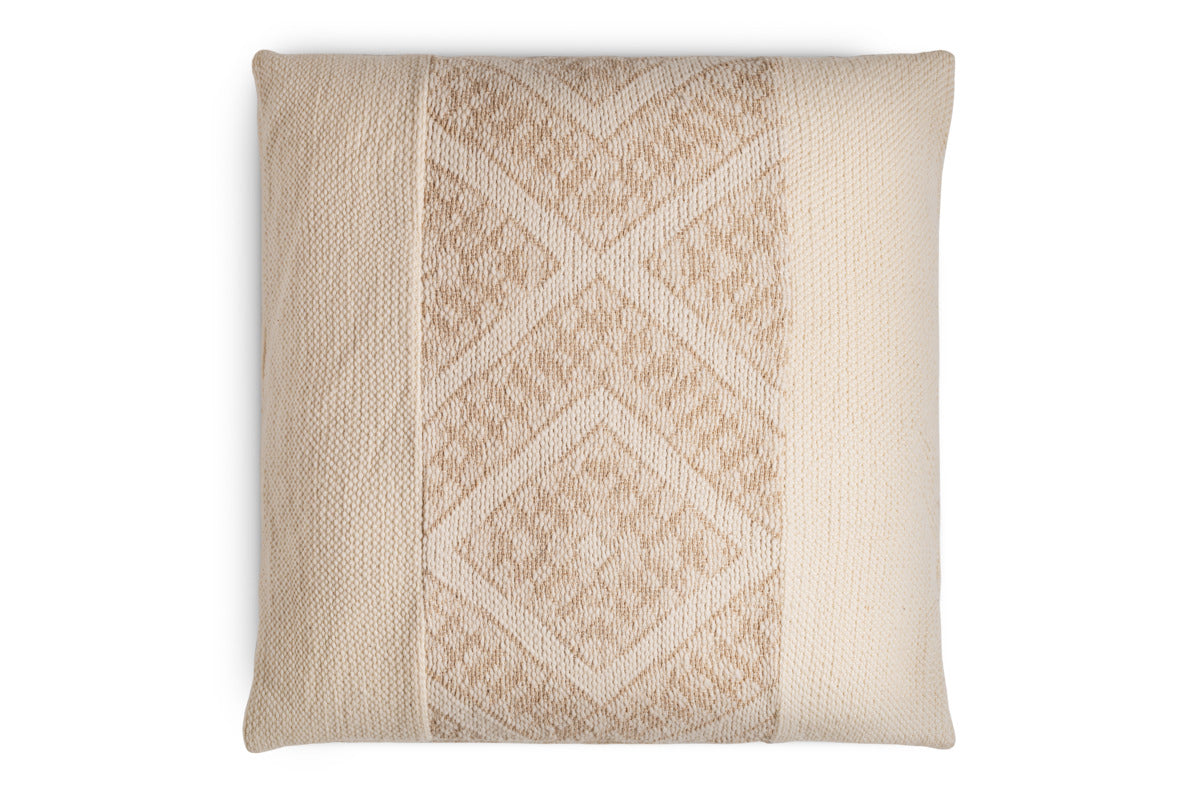 Girja Handwoven Merino Cushion Cover - Cream - 65 x 65cm-TEXTILES-Nkuku