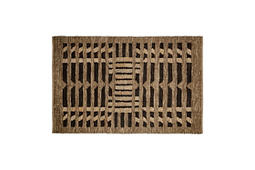 Nadiki Recycled Leather Rug - Black & Natural-RUGS-Nkuku
