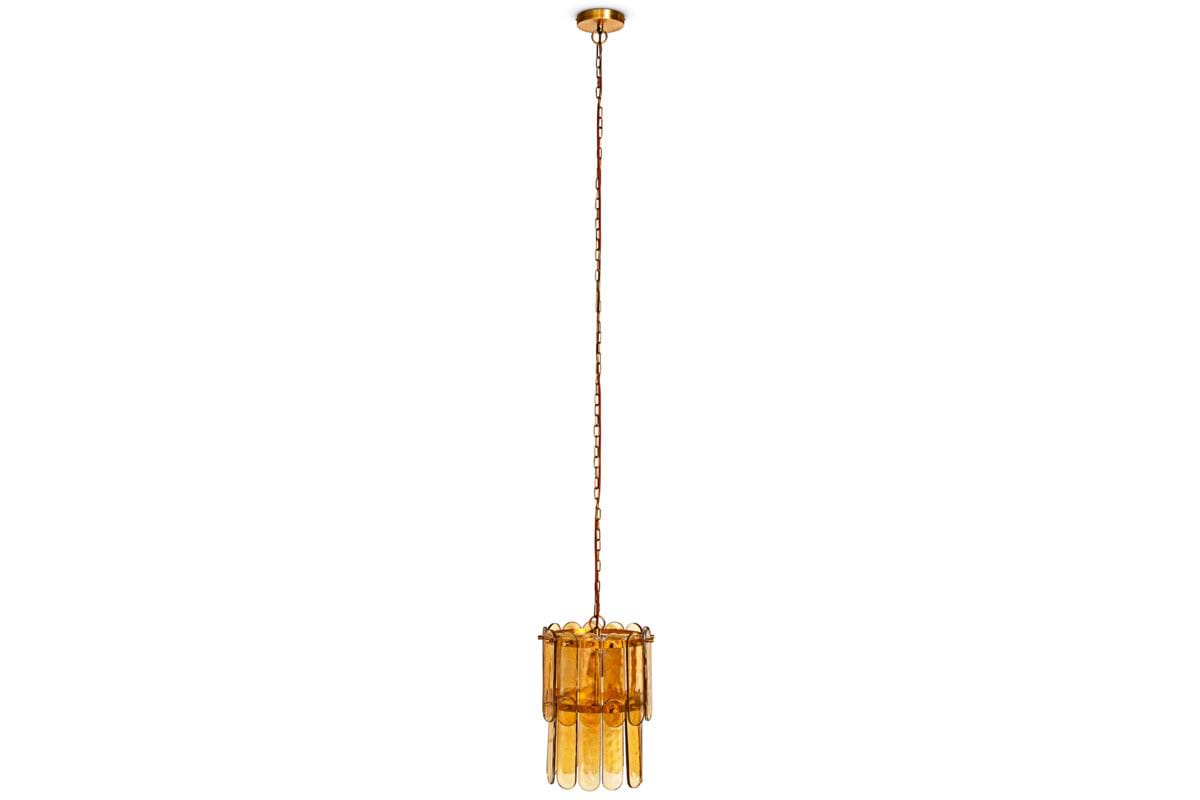 Itan Recycled Glass Tiered Pendant - Amber-LIGHTS-Nkuku