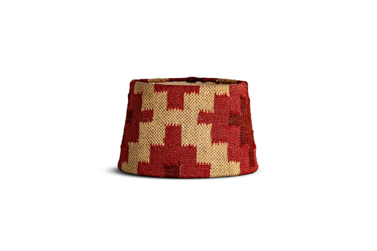 Kaadu Jute Kilim Lampshade - Rust & Natural - Medium-SHADES-Nkuku