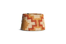 Shanto Jute Kilim Lampshade - Rust & Natural - Medium-SHADES-Nkuku