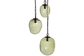 Sanvika Organic Cluster Pendant - Green-LIGHTS-Nkuku