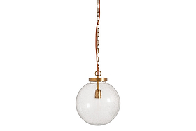 Jayeda Recycled Glass Ball Pendant - Clear-LIGHTS-Nkuku