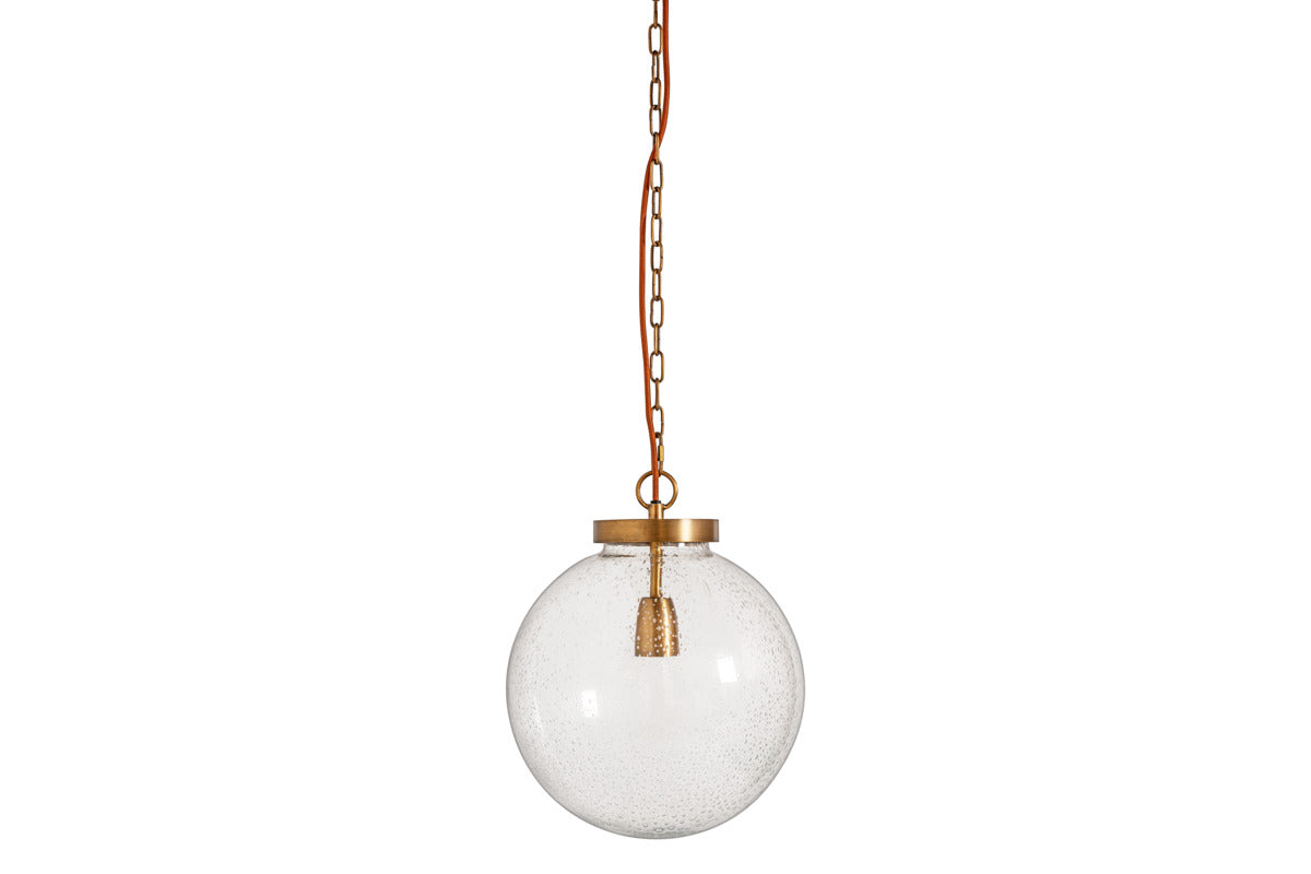 Jayeda Recycled Glass Ball Pendant - Clear-LIGHTS-Nkuku
