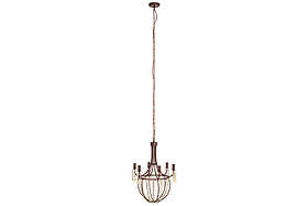 Naavia Rustic Iron & Crystal Chandelier - Rust-LIGHTS-Nkuku
