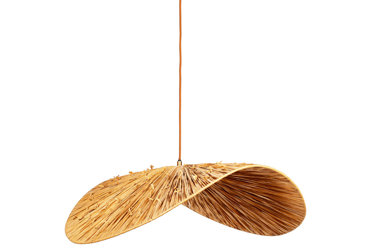 Essubi Raffia Organic Weave Pendant - Natural-LIGHTS-Nkuku
