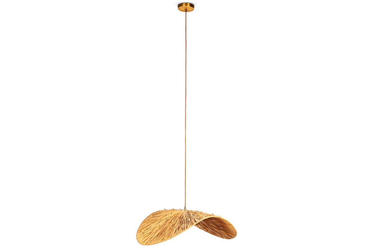 Essubi Raffia Organic Weave Pendant - Natural-LIGHTS-Nkuku