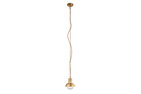 Sakti Brass & Recycled Glass Pendant - Clear-LIGHTS-Nkuku