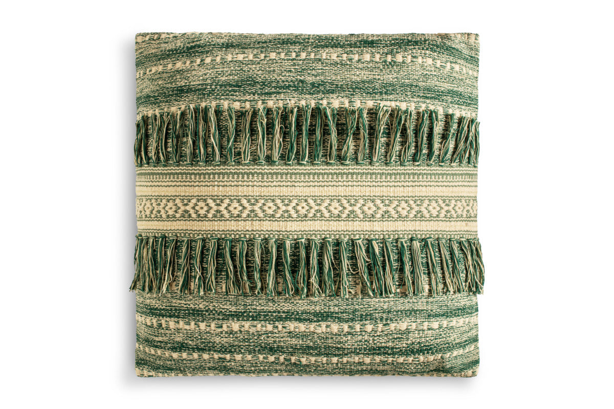 Padal Woven Cushion Cover - Green-TEXTILES-Nkuku