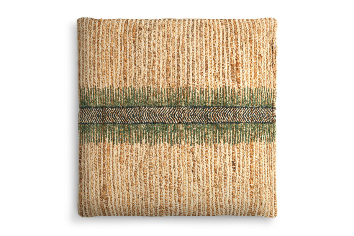Zairya Jute & Cotton Cushion Cover - Sea Foam-TEXTILES-Nkuku