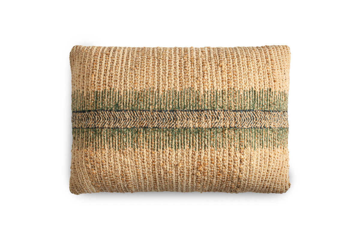 Zairya Jute & Cotton Cushion Cover - Sea Foam-TEXTILES-Nkuku