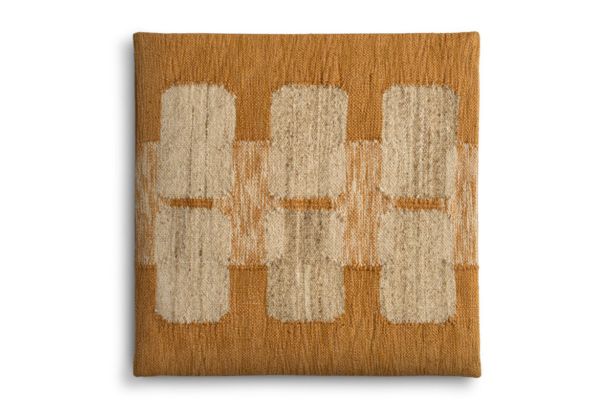 Akki Wool & Cotton Cushion Cover - Ochre-TEXTILES-Nkuku