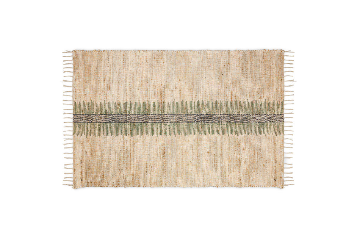 Zairya Jute & Cotton Rug - Sea Foam - 150 x 240cm-RUGS-Nkuku