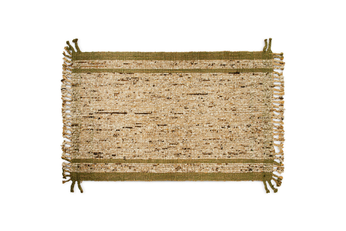 Kanta Jute & Textural Tweed Rug - Olive & Natural - 150 x 240cm-RUGS-Nkuku