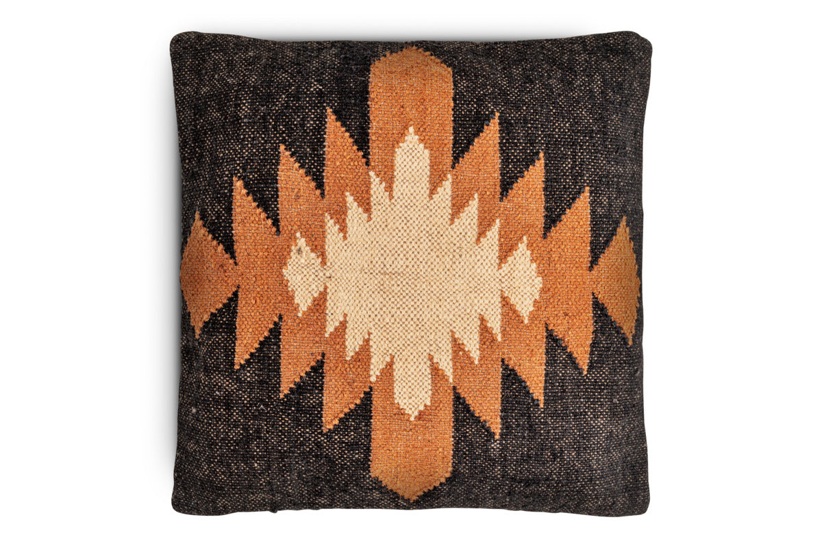 Ayyi Cushion Cover - Black & Brown - 50 x 50cm-TEXTILES-Nkuku