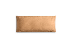 A rectangular dusty pink pillow, the Menmai Statement Velvet Lumbar Cushion Cover by nkuku (35 x 80 cm), is displayed on a white background. The cover appears plush, with clean edges and a soft, velvet texture. It is shown from above, centered in the image with no other objects present.
