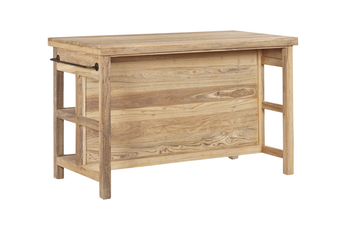 Tivu Reclaimed Wood Kitchen Island - Natural-STORAGE FURNITURE-Nkuku