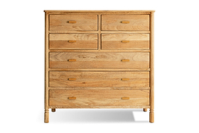 Sri Mango Wood Chest of Drawers - Natural-BEDROOM FURNITURE-Nkuku