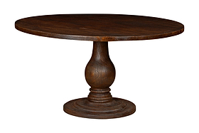 Laya Carved Wood Dining Table - Chocolate Brown-TABLES-Nkuku
