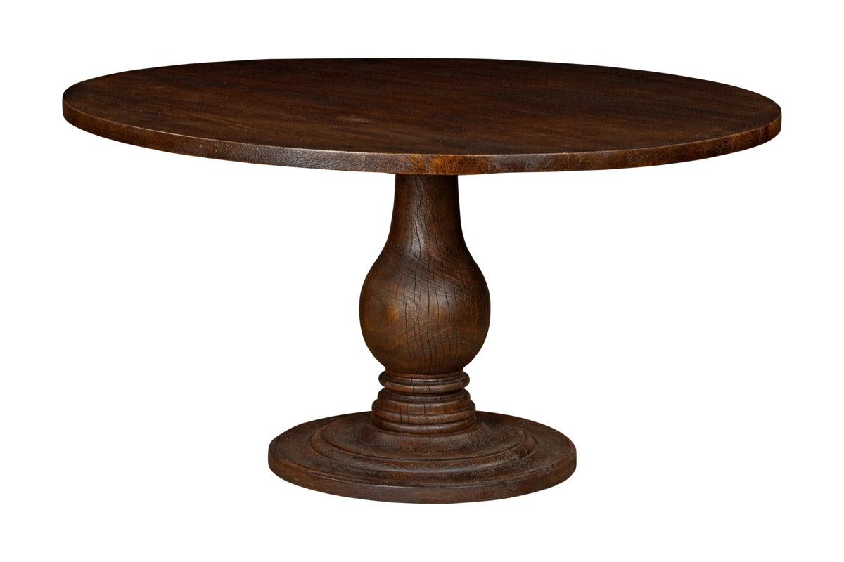 Laya Carved Wood Dining Table - Chocolate Brown-TABLES-Nkuku