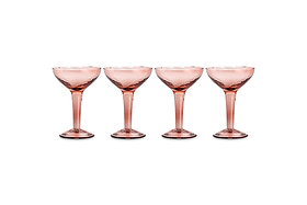 Yala Hammered Champagne Coupe - Dusty Terracotta - (Set of 4)