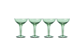 Yala Hammered Champagne Coupe - Sage Green - (Set of 4)