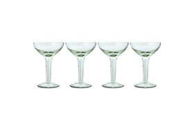 Yala Hammered Champagne Coupe (Set of 4)-GLASSWARE-Nkuku