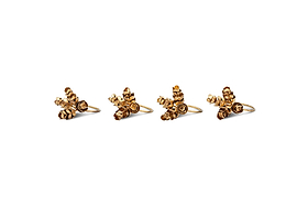 Beej Napkin Rings - Antique Brass - (Set of 4)-KITCHEN & DINING ACCESSORIES-Nkuku