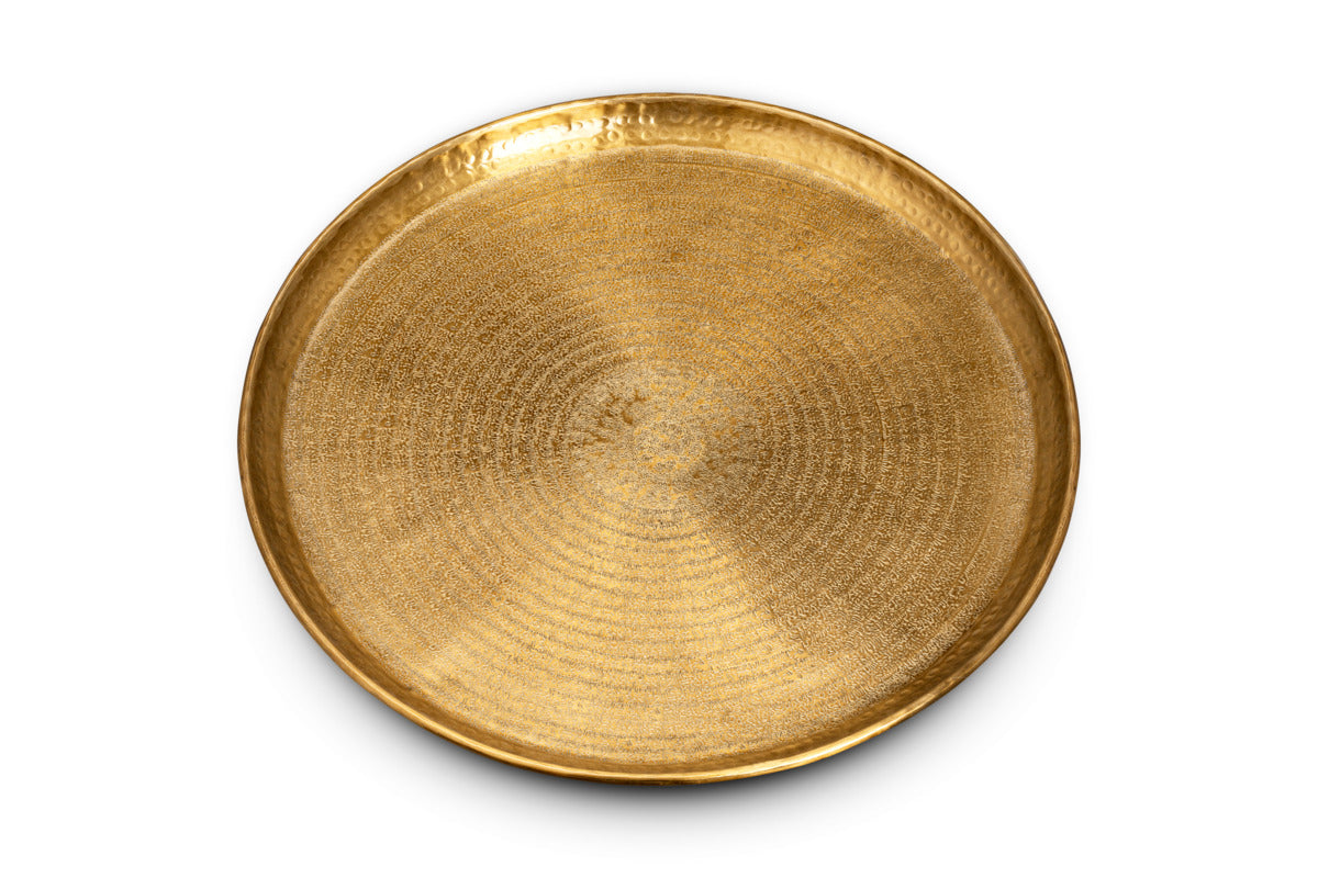 Dhanya Round Tray - Antique Brass